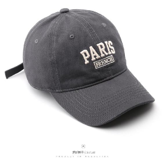 Korean-style women's spring and autumn personalized washed letter embroidered baseball cap for outdoor activities, men's sun protection and shading