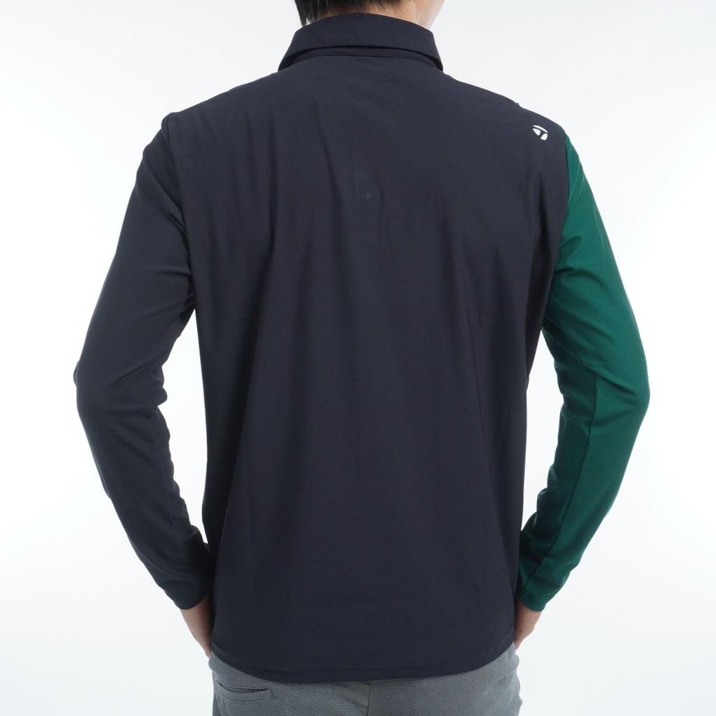 Рубашка-поло с длинным рукавом TaylorMade Color Block, темно-синяя, размер M, мужская, 2024FW UN352