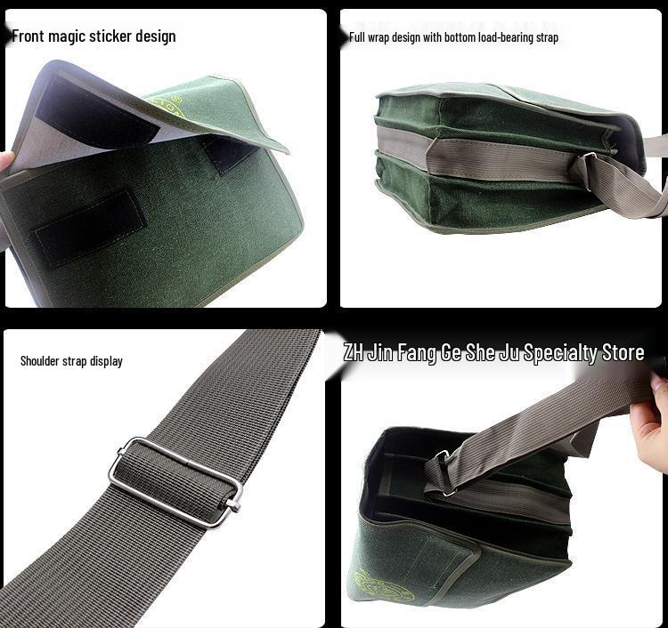 Прочная многофункциональная холщовая сумка для инструментов электрика - Большой размер, износостойкая, дизайн через плечо