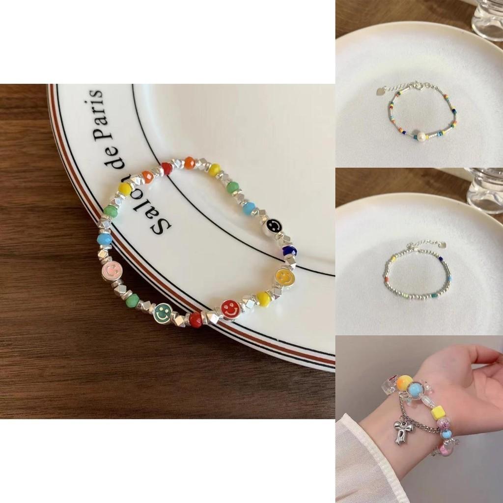 Chic Macaron Ceramic Sea Shell Beaded Bracelet Unique Fresh Sweet Jewelry For Women