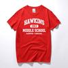 Hawkins 1983 Middle School Short Sleeve T Shirts Tee T-shirts 100% Cotton Joggers Tees Indians