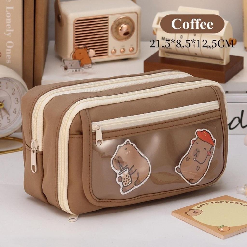 Двухслойный пенал большой емкости минималистичный тканевый пенал для девочек-студенток школьные канцелярские принадлежности органайзер сумки для ручек