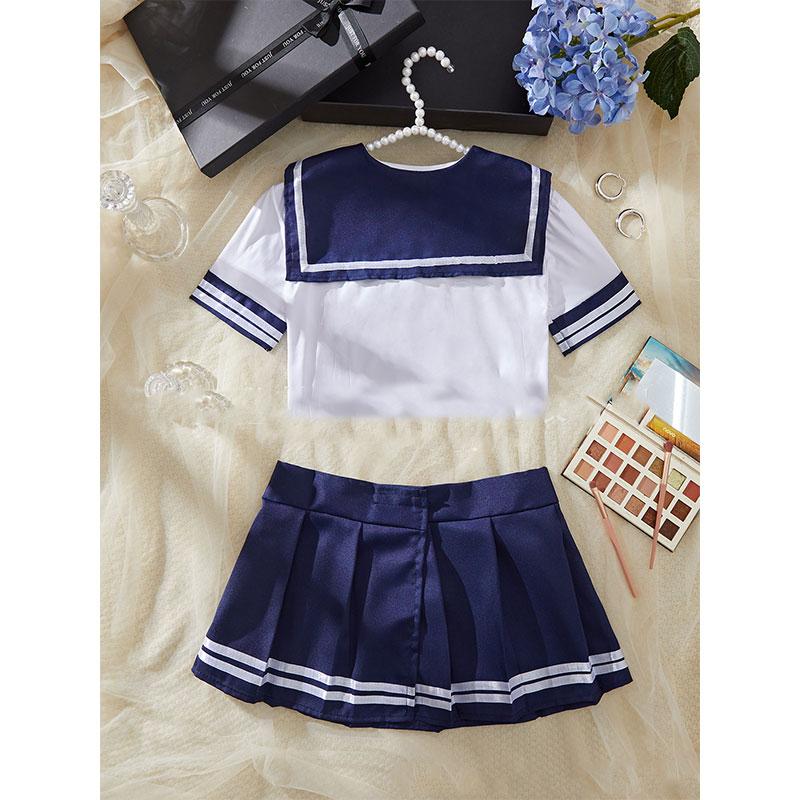 JK Girl Miniskirt Set Sexy Women Lingerie Cosplay Babydoll Plaid Skirt Lace Sleepwear Erotic Student Uniform Kit Sexy Nightdress