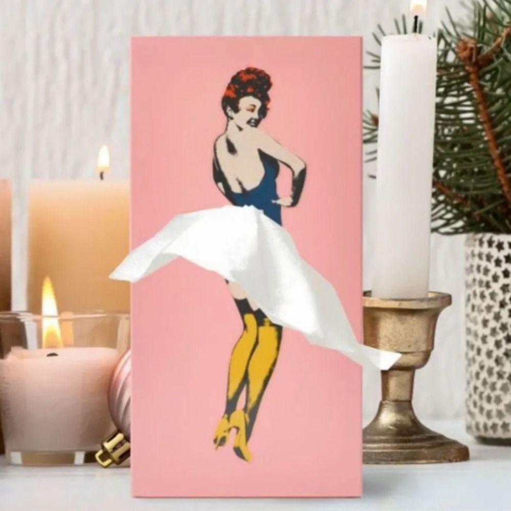 Retro Classy Girl Tissue Box Waterproof Tissue Boxes Gifts Storage Case Living Room