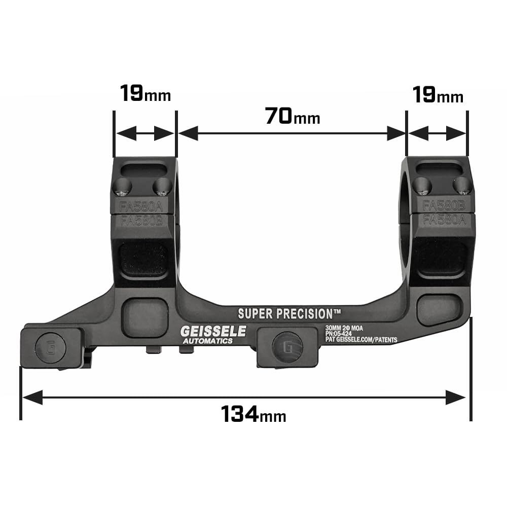 Крепление для прицела Ryohin Buhin Evolution Gear диаметром 30 мм, реплика Geissley AR15 Super Precision 1.54", планка 20 мм, твердое анодирование, черный