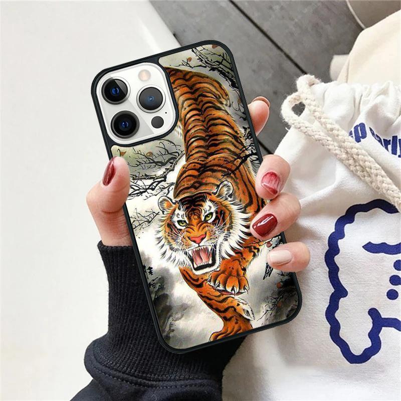Japanese Tiger Phone Case Cover For iPhone 17 Air 12 Plus Max for iPhone 17 Air 15 16 11 13 14 Pro Max Fundas