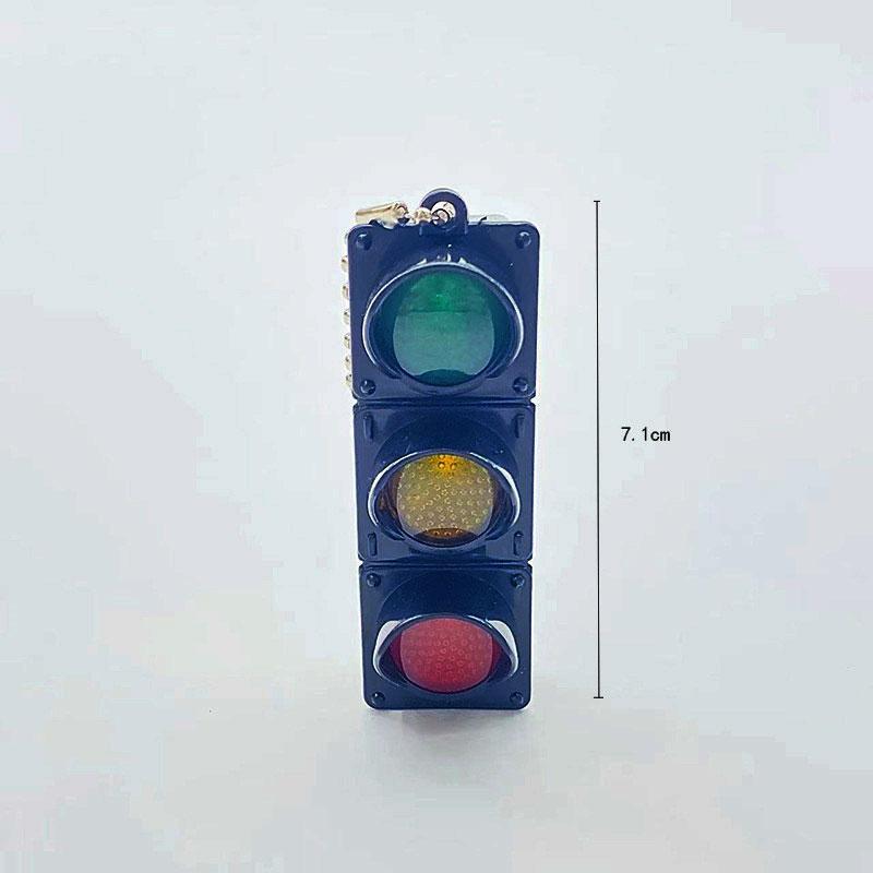 Светящийся красный и зеленый свет брелок для ключей с изображением людей, рюкзак, подвеска, мини, милый пешеходный фонарь, светодиодный светящийся брелок