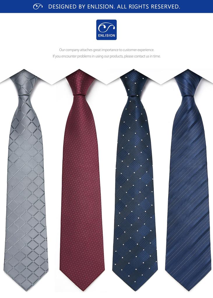 Галстук Chief Set Brand Necktie Set of 4 Necktie Silk Set Striped Necktie Business EKT44880S [Enlision] Мужской Мужской