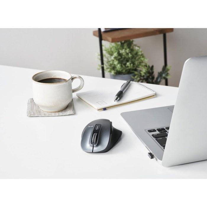 Elecom Mouse Wireless M-Size 5-Button (with Back/Forward Buttons) BlueLED Ergonomic Design Gunmetallic M-XGM10DBBK/EC