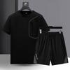Summer Plus Casual Short Sleeved Shorts Fashion Set for Men, Breathable and Versatile, Loose and Sporty