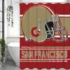 Красочная шторка для душа San Francisco 49ers, Декоративная шторка для душа для ванной комнаты, Водонепроницаемая шторка для душа с крючками