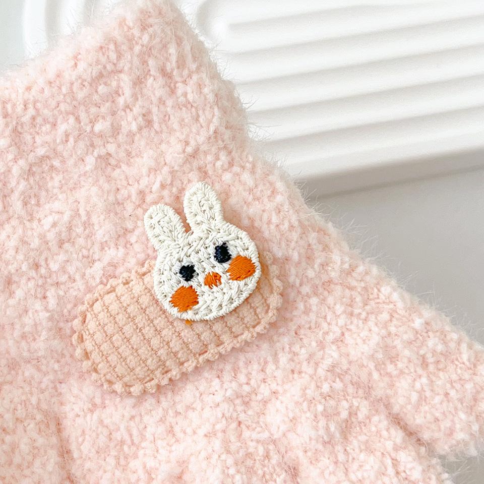 1-3Y Children Gloves Autumn Winter Warm Thicken Boys Girls Baby Riding Mittens Cute Cartoon Kid Kindergarten Five Fingers Mitten