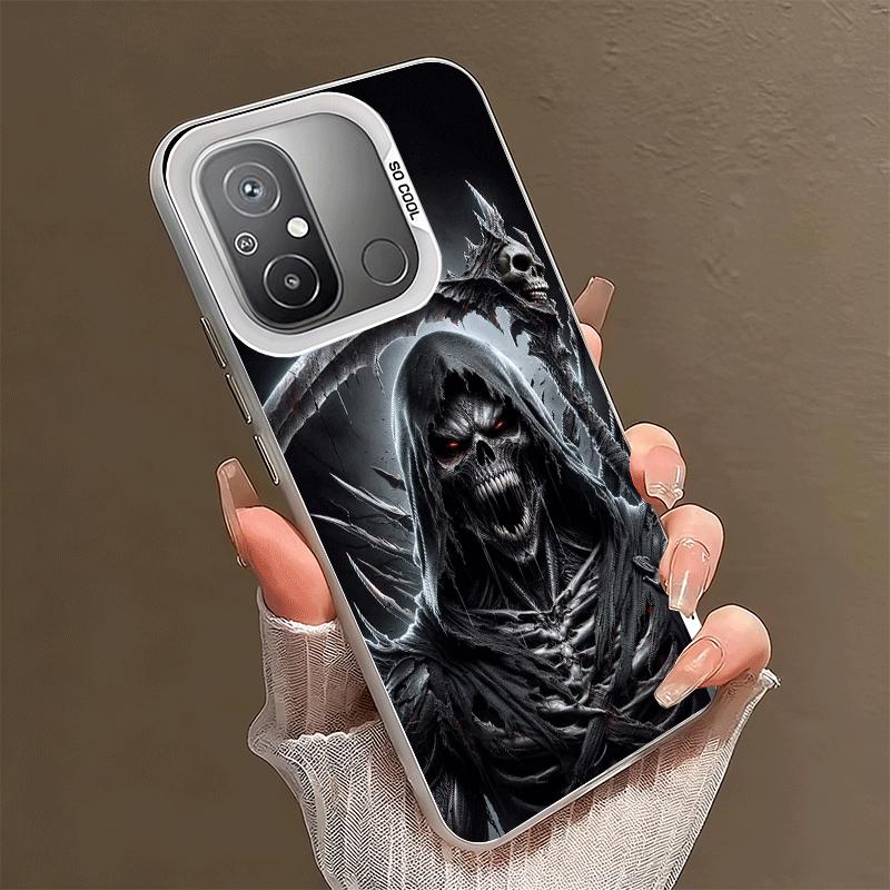 Ударопрочный чехол для телефона Xiaomi Poco X7 X6 X5 X3 Pro F7 Ultra M8 Redmi 15C 15 14C 13C 12C 10C 13 с изображением Смерти, Жнеца, Черепа и Косы