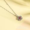 Ruby Necklace Women'S Simple And Versatile Trend Temperament Zircon Flower Pendant Collarbone Chain