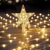 Waterfall Christmas Tree Light with Topper Star LED Lights Star String Lights for Yard Party Home Holiday