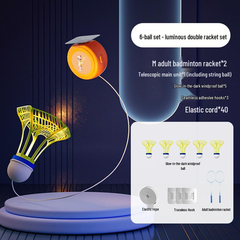 Elastic Rebound Badminton Trainer for Solo Play - Suitable for Children and Adults, Indoor and Outdoor