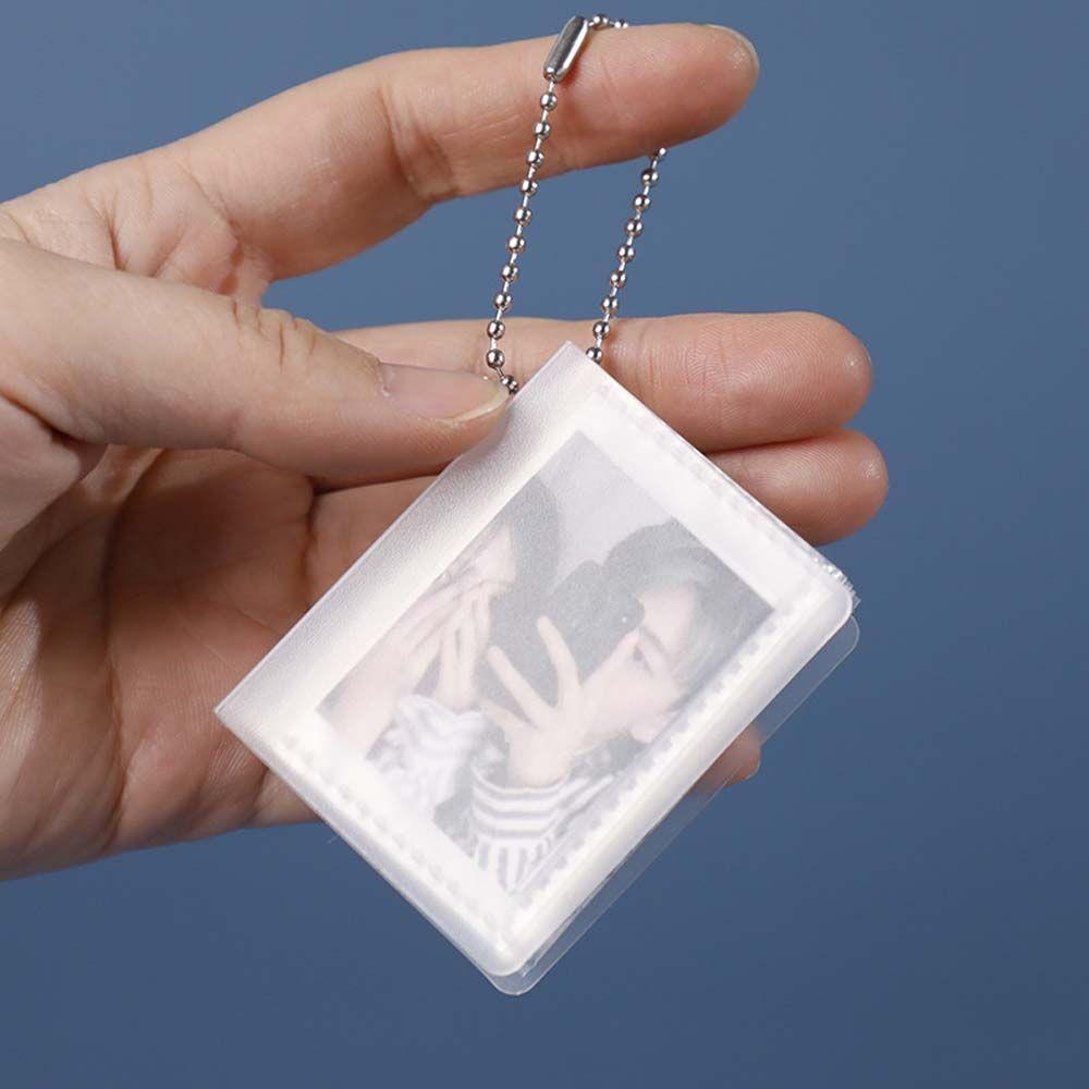 Cute 2/3 inch Memory Gift Photo Collection Mini Photo Organizer Card Holder Key Chain Bag Pendant Photo Album Album Key Ring
