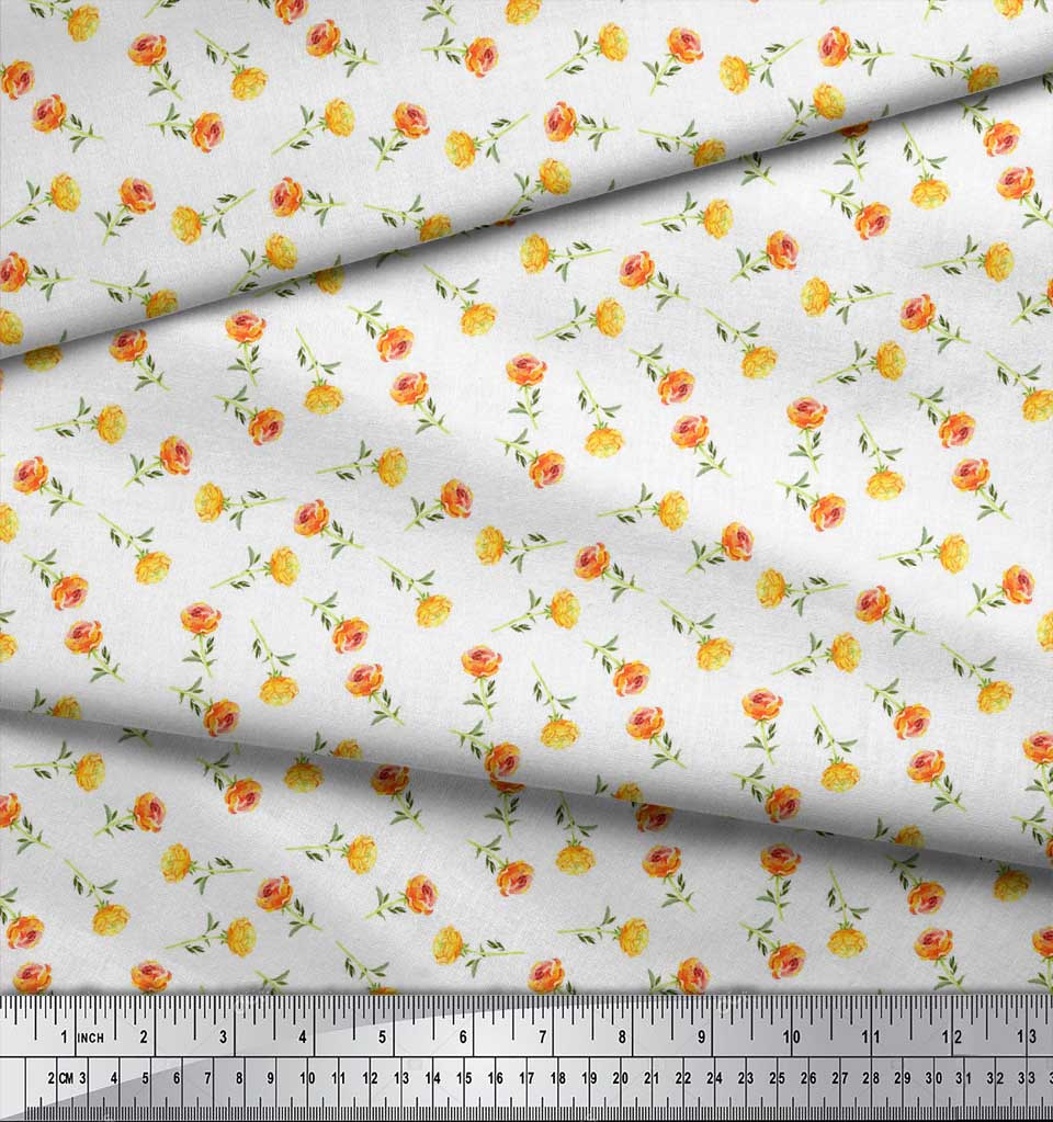 Soimoi Белый японский креп-сатин ткань с цветочным принтом роза швейная ткань метр 42 дюйма