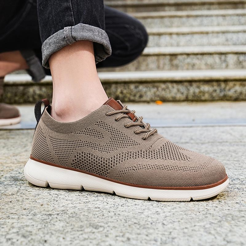Модные мужские повседневные туфли в ретро-стиле, легкие вязаные кроссовки для ходьбы, дышащая сетка, уличные туфли на плоской подошве для путешествий