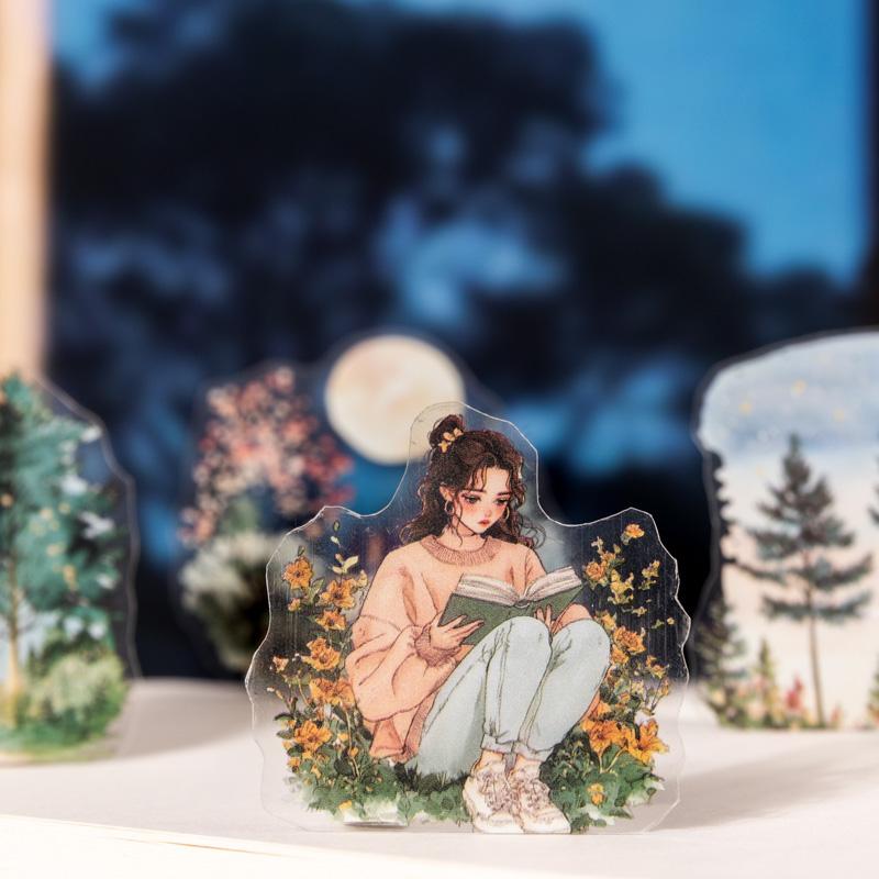 1 рулон Высеченный васи-скотч на ночную тематику для украшения аккаунта от руки, для офиса, фоторамок, чашки, канцелярской коробки, дневника, обратно в школу