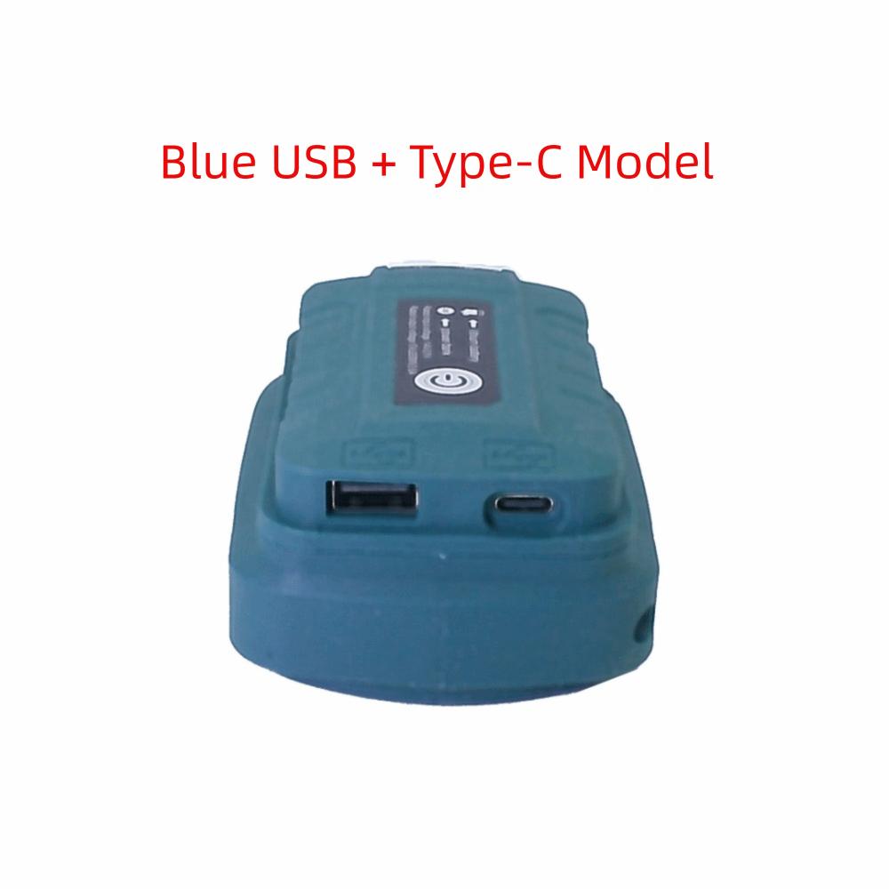 Двойной USB-порт 5 В 2 А USB-адаптер аккумулятора для Makita 14,4 В-18 В Совместимость 45 лм Светодиодный фонарик USB-источник питания Пластик