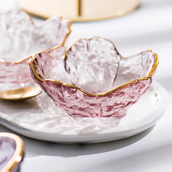 Хрустальная мини-миска для кухни, маленькая тарелка для приправ, модная, простая в использовании, в форме цветка