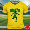 Brazil Flag Print T Shirt For Men Outdoor Sports Short Sleeve Tees Summer Loose O-neck Tops Fashion Brasil Football Fan T-shirts