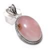 Natural Rose Quartz Gemstone 925 Sterling Silver Jewelry Pendant 2.05" F9h26