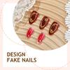 Press On Nails Medium Almond Fake Nails with Designs Reusable False Nails Press Ons Glossy Full Cover Acrylic Glue On Nails Stick On Nail for Women