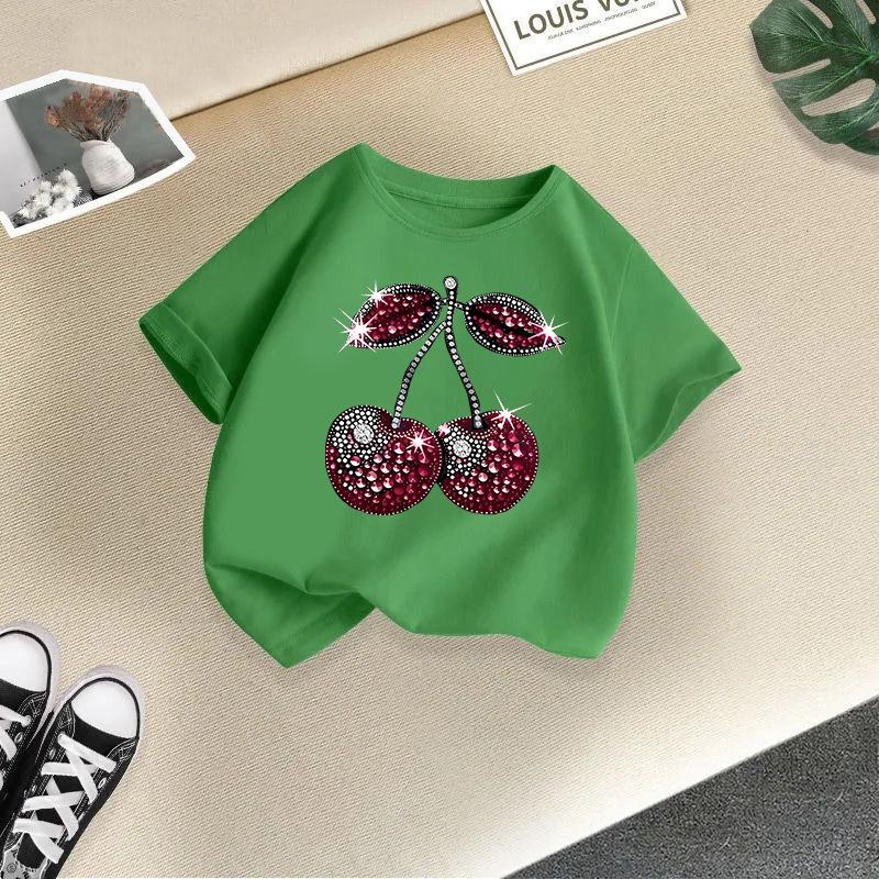 Children's Casual Short-sleeved T-shirt - Summer Girl's Cute Cherry T-shirt