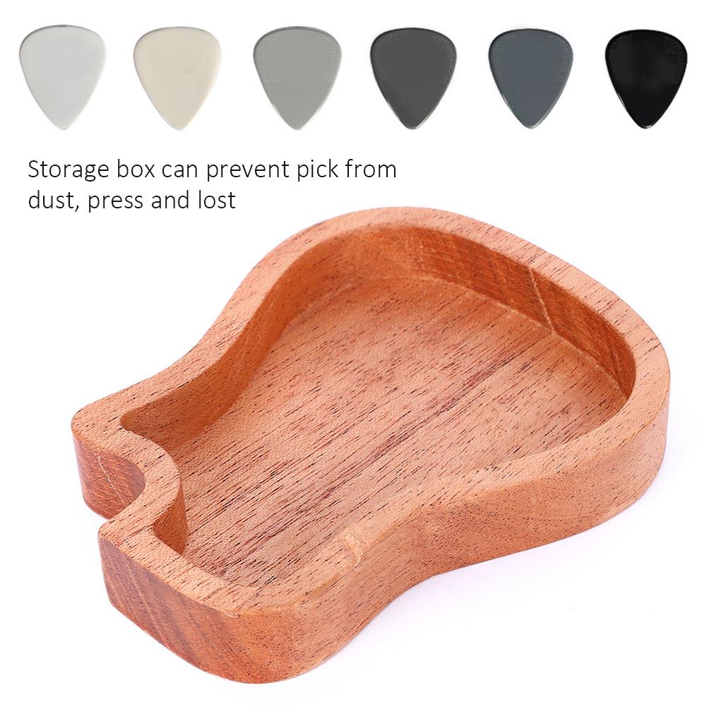 Деревянная коробка для медиаторов из красного дерева в форме гитары, чехол для медиаторов, аксессуары для музыкальных инструментов