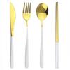 White Gold Travel Tableware Set Knife Fork Spoon Chopsticks Cutlery Set 304 Stainless Steel Mirror Flatware Set Dinnerware Set Travel