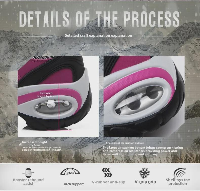 Кроссовки женские на воздушной подушке 2022 года, осенние — увеличение высоты, амортизация, толстая подошва, универсальные повседневные кроссовки