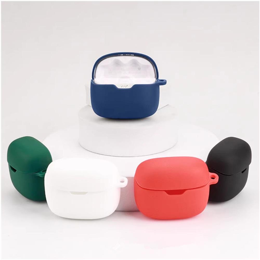 For JBL Tune 245NC Silicone Case with Anti Lost Buckle Bluetooth-Compatible Earphones Protective Cover