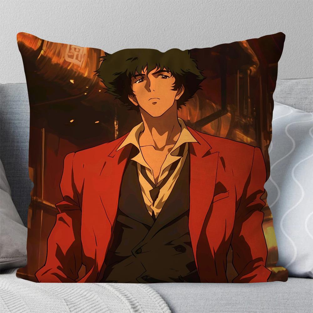 Анимация C-Ковбой B-Бибоп Спайк Наволочка Квадратная Подушка Спальня Диван Отдых Комфорт Подушка Гостиная Домашнее Украшение 40X40