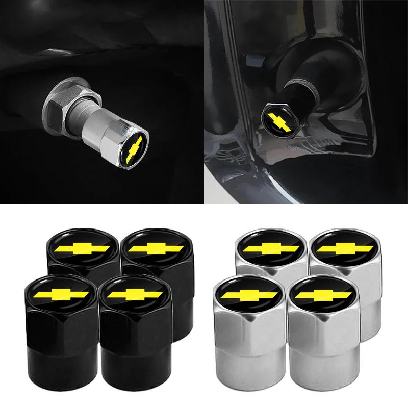 BRGIK1 New 4Pcs Car Wheel Tire Valve Caps Air Stem Covers Accessories For Chevrolet Captiva Colorado Cruze Spark Malibu Car Accessories
