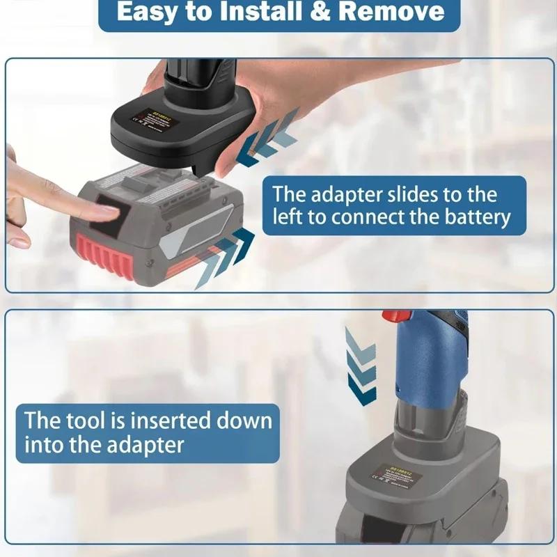 Адаптер-преобразователь аккумулятора Для аккумулятора Makita/ Bosch/ Dewalt/ Milwaukee/ 18V Li-Ion Преобразование для Bosch 12V Беспроводного электроинструмента
