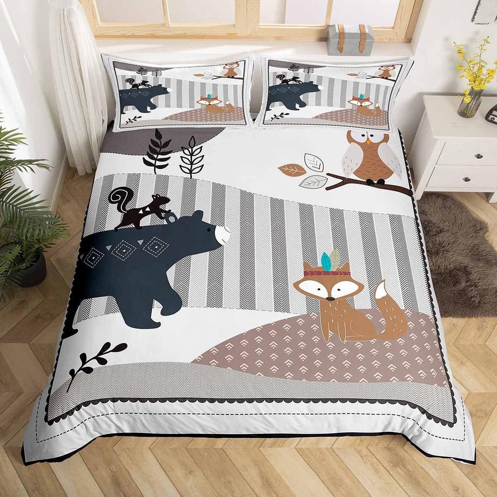 Colorful Dog Paw Three-Piece Quilt Cover 3D Digital Printing Bedding Cover Pet Animal Bed Cover