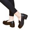 2025 Autumn New British Style Work Small Leather Shoes Thick Heel Single Shoes Round Head Soft Sole Black Loafers