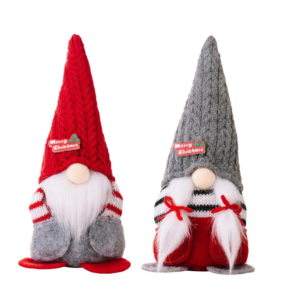 Charming Christmas Decoration Gray Pointy Hat Gnome Doll For Cozy Holiday Home Decor
