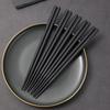 1 Pairs Alloy Chinese Chopsticks Food Japanese Sushi Sticks Reusable Non Slip Dishwasher Safe Bamboo Shape Food Grade Chopsticks
