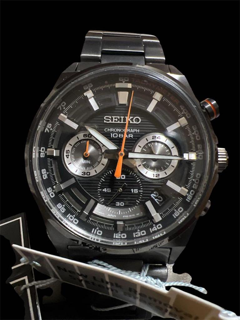 [Б/У] Seiko Хронограф Черная Зарубежная Модель SSB399P1