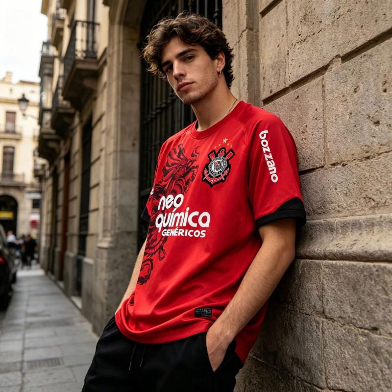 Classic Corinthians Retro Football Jersey Men Women Loose Fit Sporty Casual T-Shirt Winter