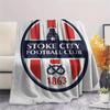 1PC Stoke City FC Print Flannel Blanket, High quality Comfortable for All Seasons, Home Decor, Warmth and Comfort, Perfect for Christmas Gifts182