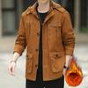 Повседневная куртка Мужские толстовки Новые осенне-зимние Корейская версия Бархатная утолщенная Рабочая куртка Мужская трендовая