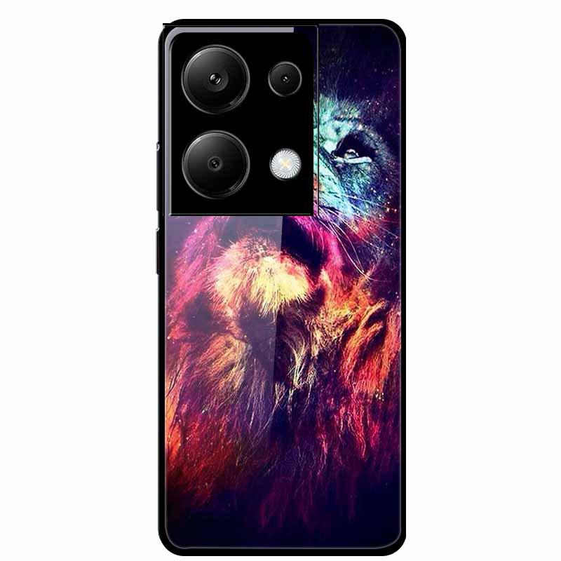 Чехол для Redmi NOTE 13 PRO 4G с закаленным стеклом и эстетичной цветной покраской