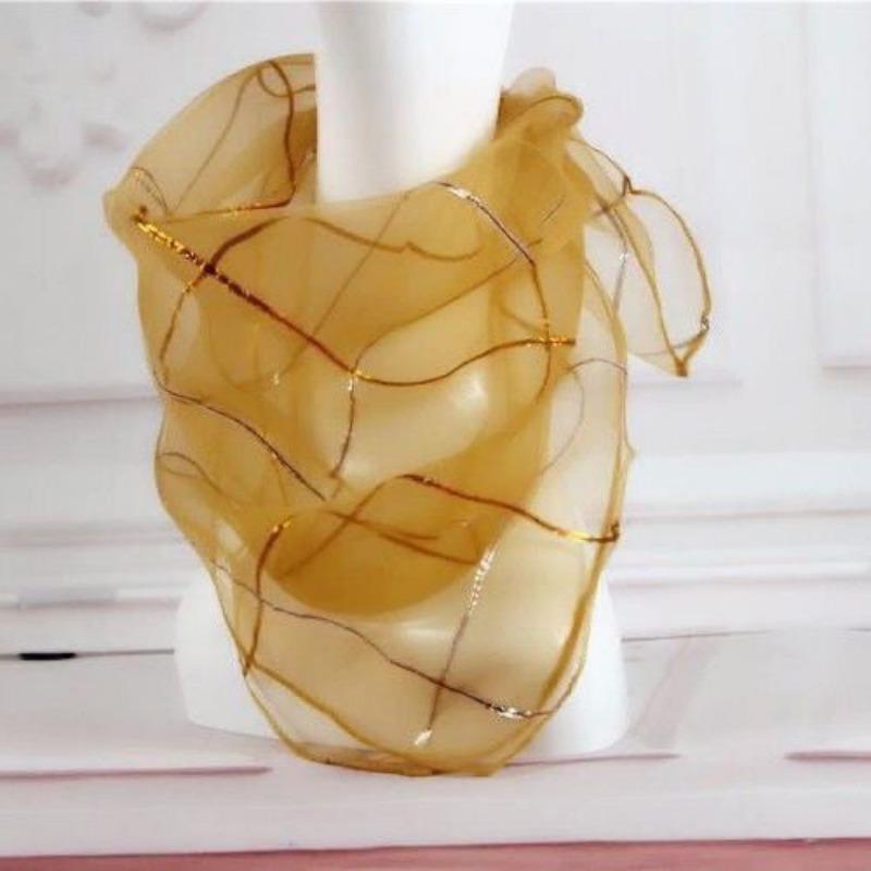 Весенне-летний тонкий женский маленький квадратный шарф, шелковый шарф, украшение из золотой нити, универсальный квадратный шарф 70 * 70