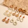 Rattan Earrings Set, New Bohemian Earrings Wood Rattan Earrings