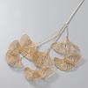 5PC Three-pronged Fan Leaf Netting Artificial Gold Ginkgo Eucalyptus Holly For Wedding Arch Flower Arrangement Home Decor Crafts
