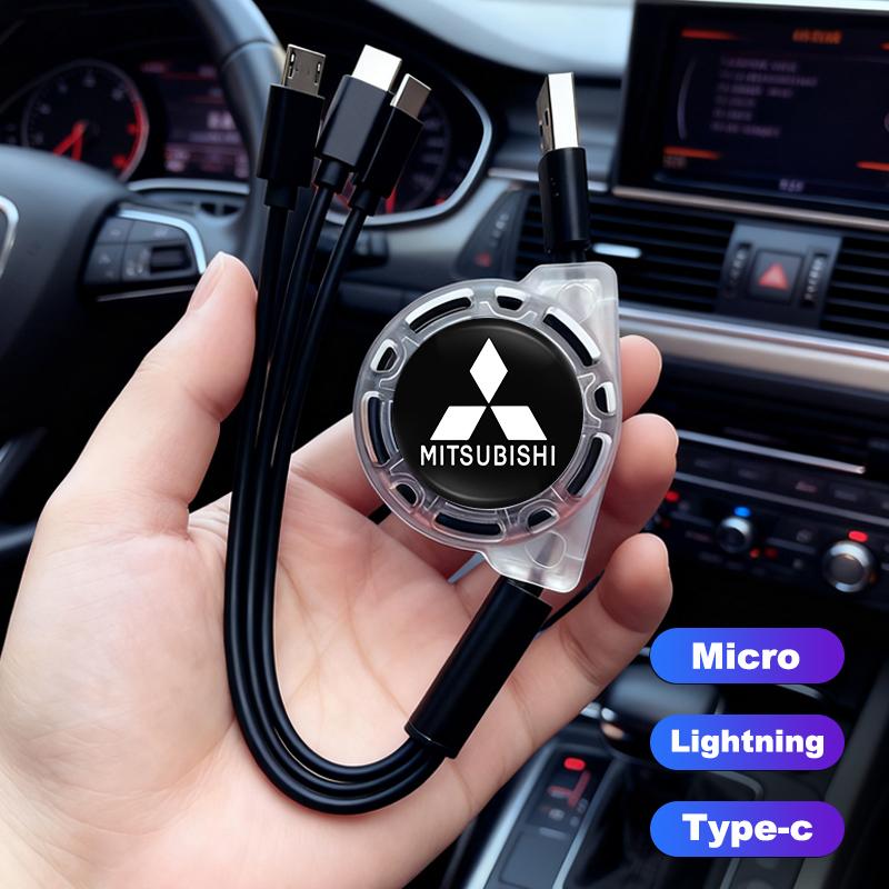 3 в 1 Micro USB Type C Зарядный кабель Мульти-зарядное устройство Для Mitsubishi EK Pajero Xpander Eclipse Cross ASX L200 Xforce Outlander